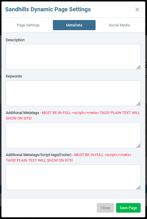 Adding Page Metadata